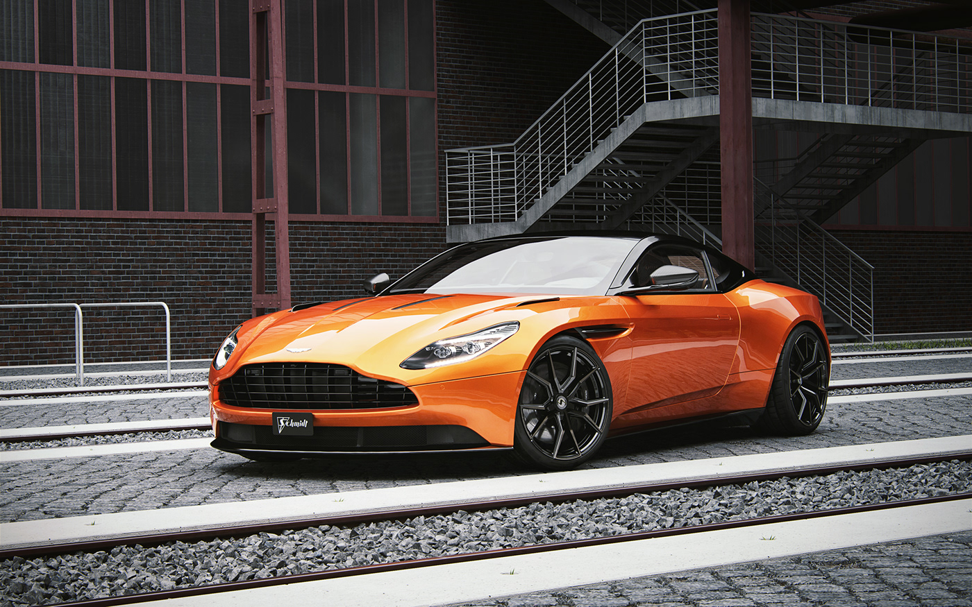 Sports car，orange，cgi，Aston Martin，Photography，