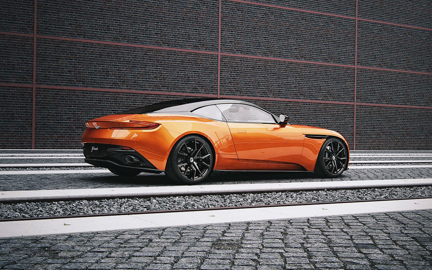 Sports car，orange，cgi，Aston Martin，Photography，