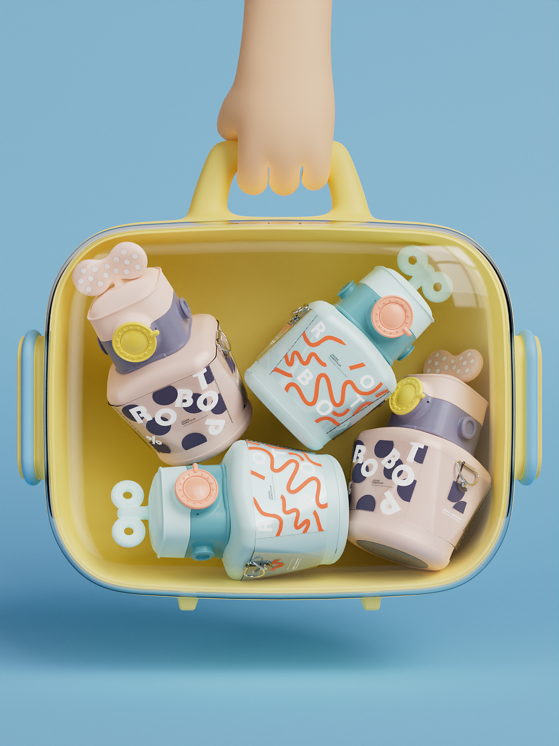 BLENDER，Mother and baby，Render，Cartoon，