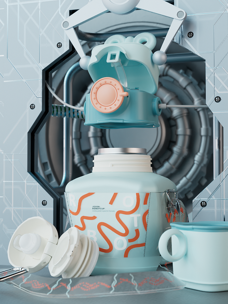 BLENDER，Mother and baby，Render，Cartoon，