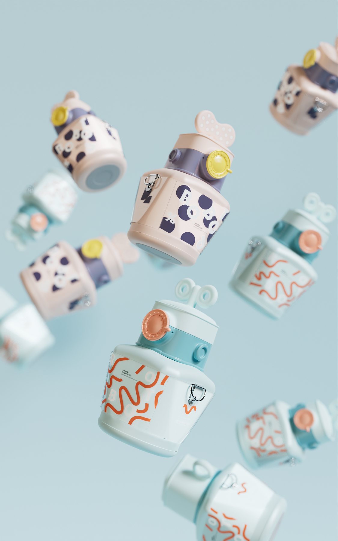 BLENDER，Mother and baby，Render，Cartoon，