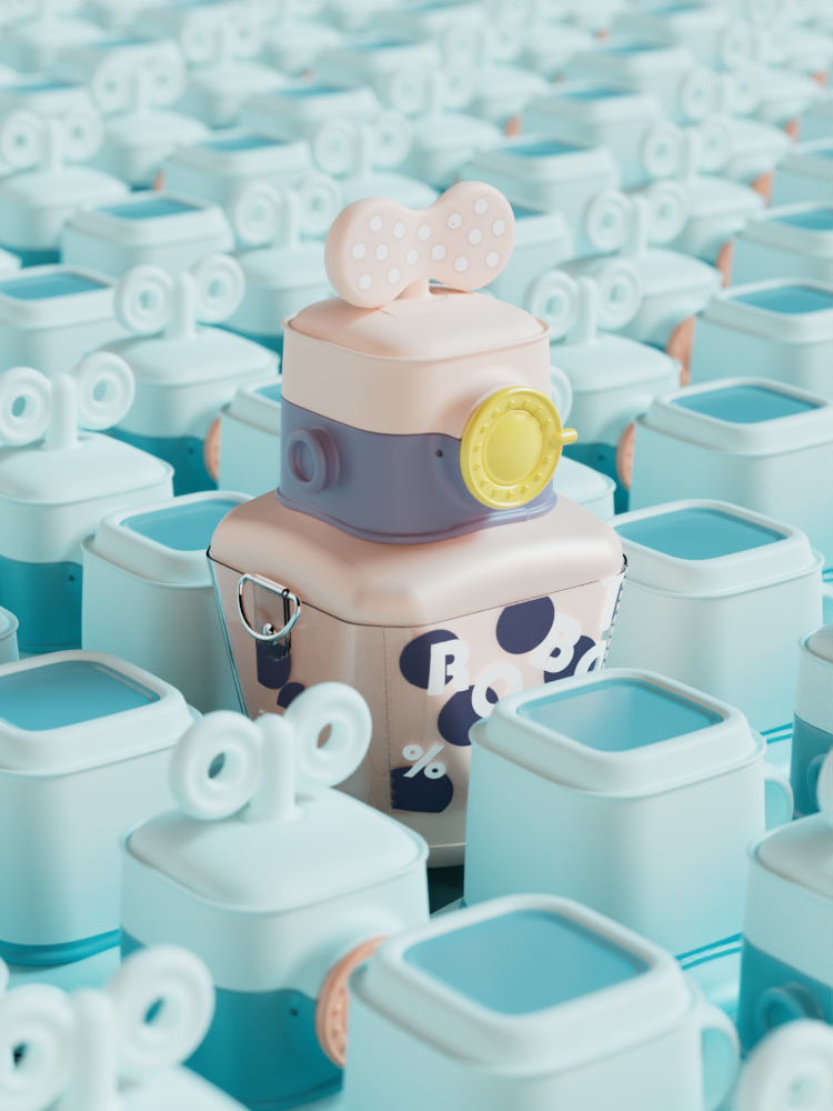 BLENDER，Mother and baby，Render，Cartoon，