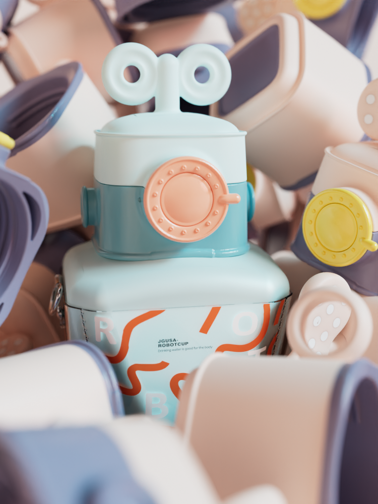 BLENDER，Mother and baby，Render，Cartoon，