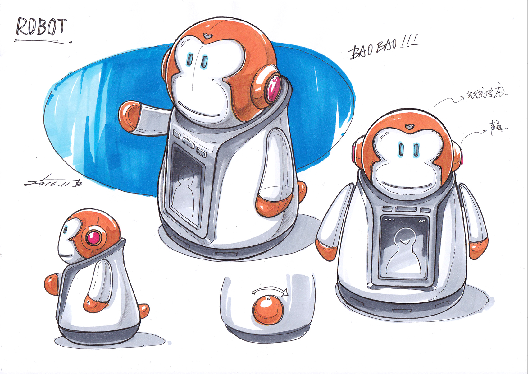 industrial design，sketch，Hand drawn，marker pen，