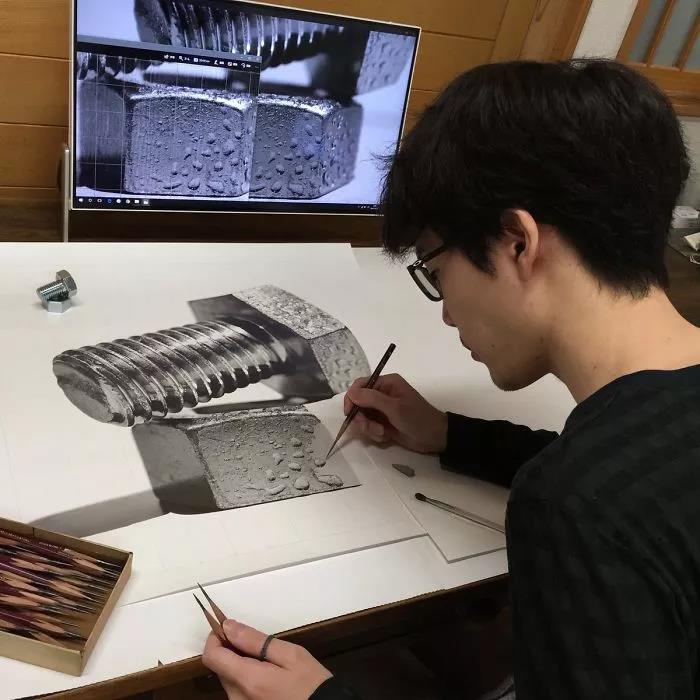 Hand drawn，Fine Arts，product design，industrial design，Japanese singer，Takahei Ohmori，Realistic pencil painter，