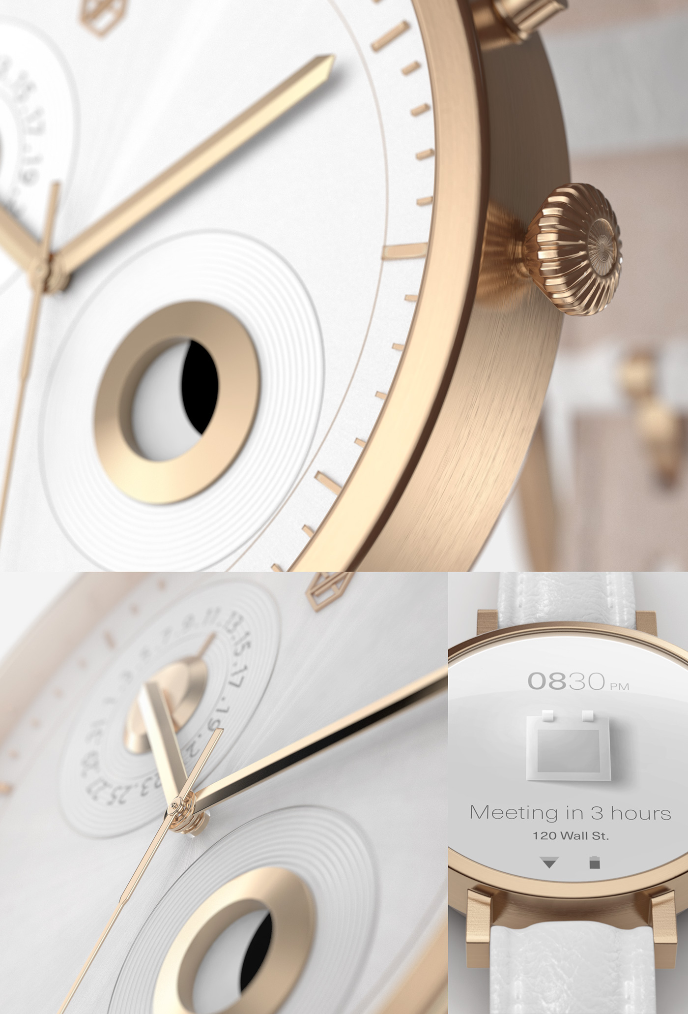 Wrist watch，Cool，white，black，details，delicate，