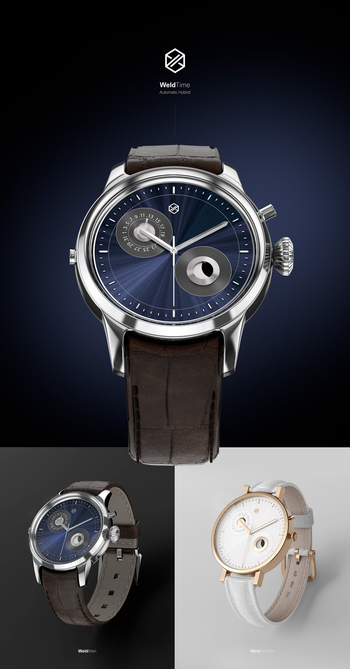 Wrist watch，Cool，white，black，details，delicate，