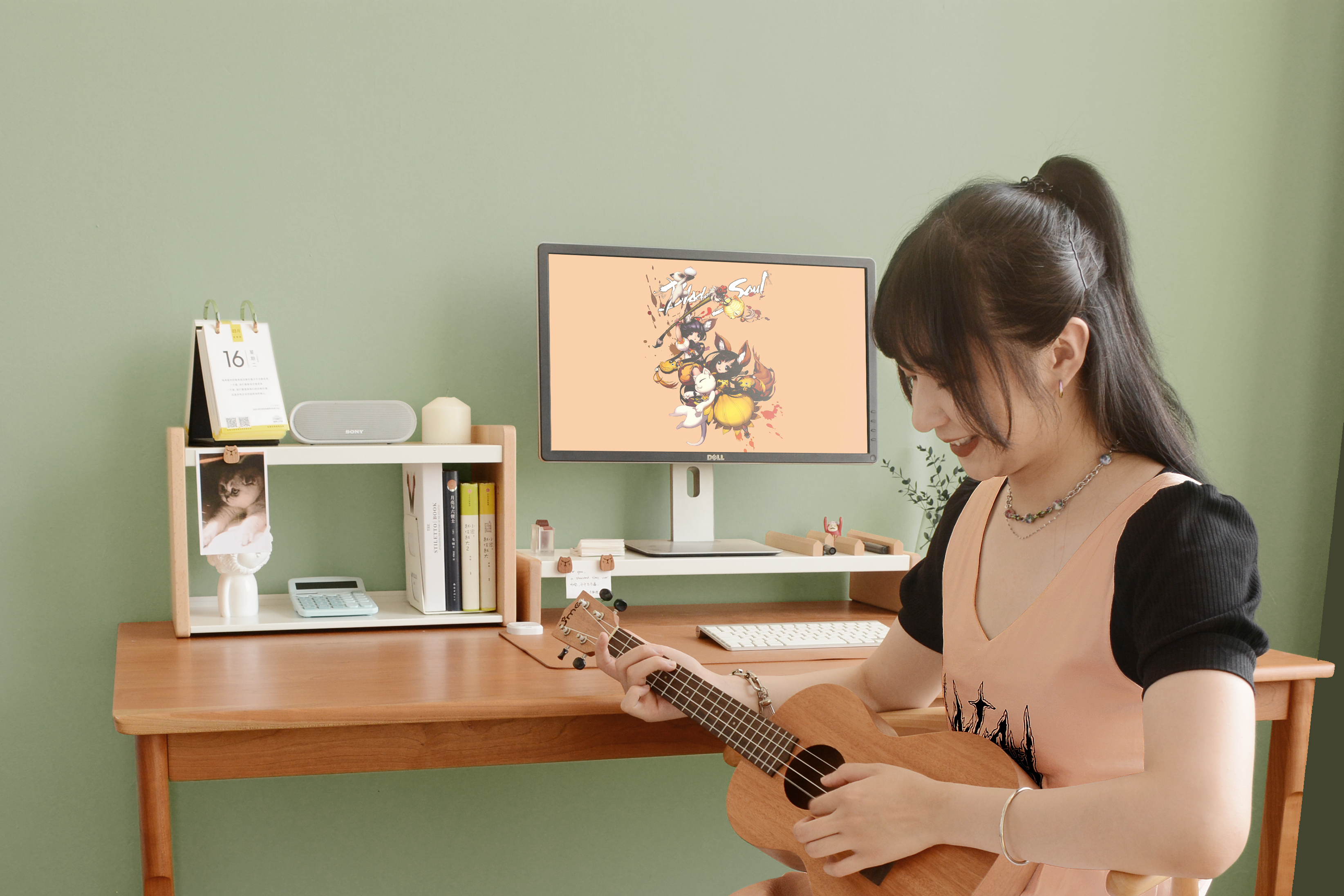 Desk bookcase，Table storage cabinet，