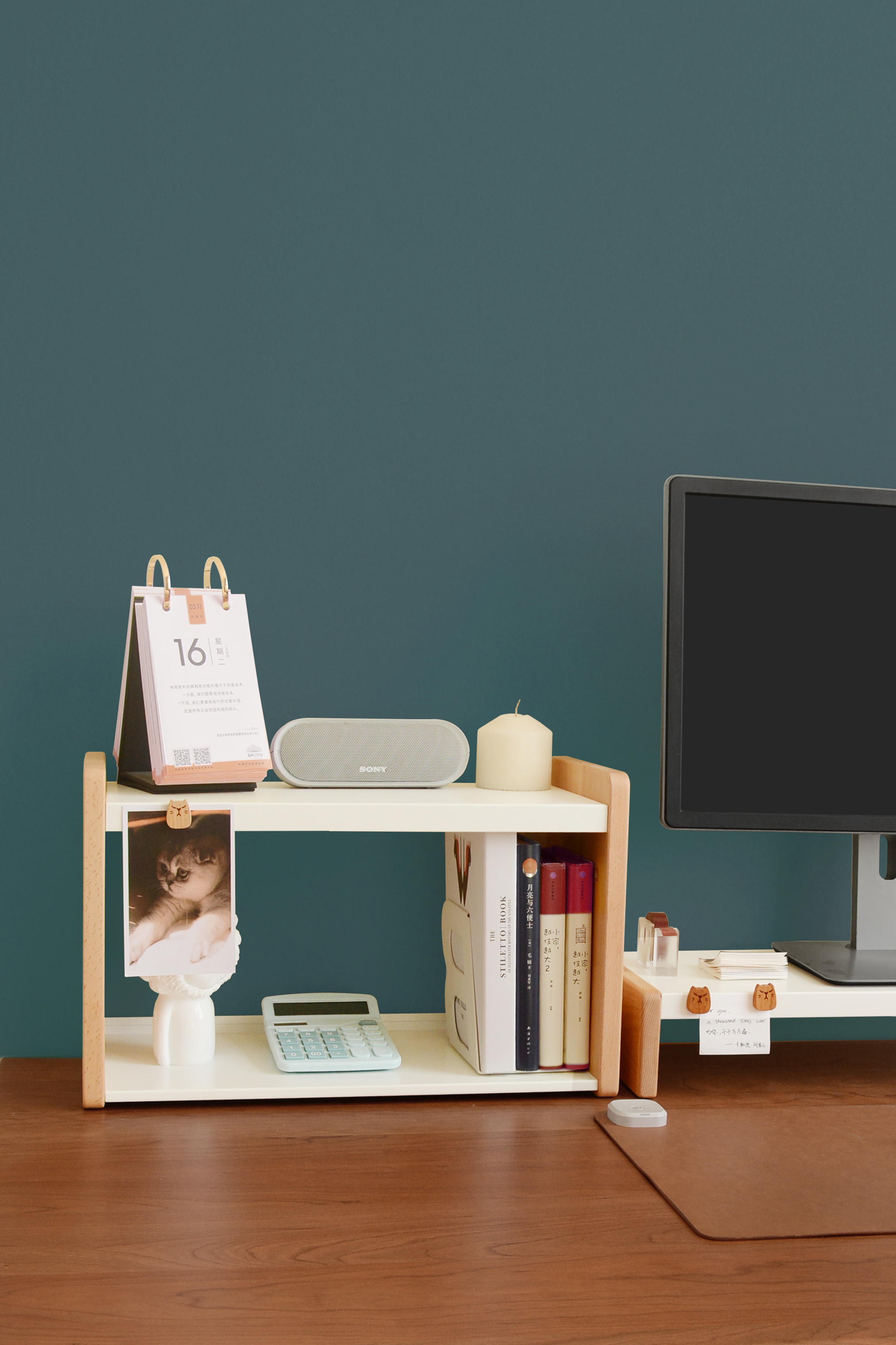 Desk bookcase，Table storage cabinet，