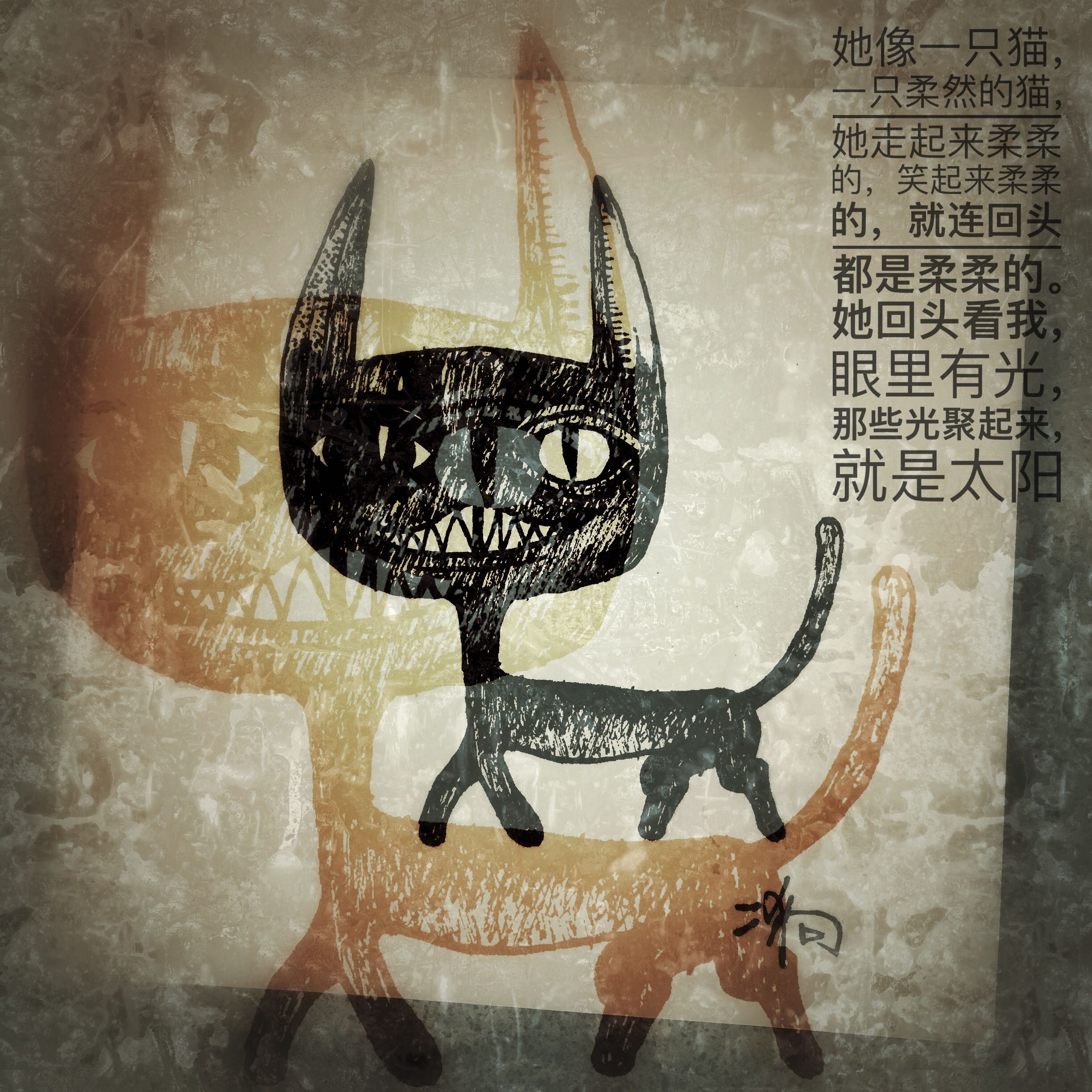 Hand drawn，colour，black and white，