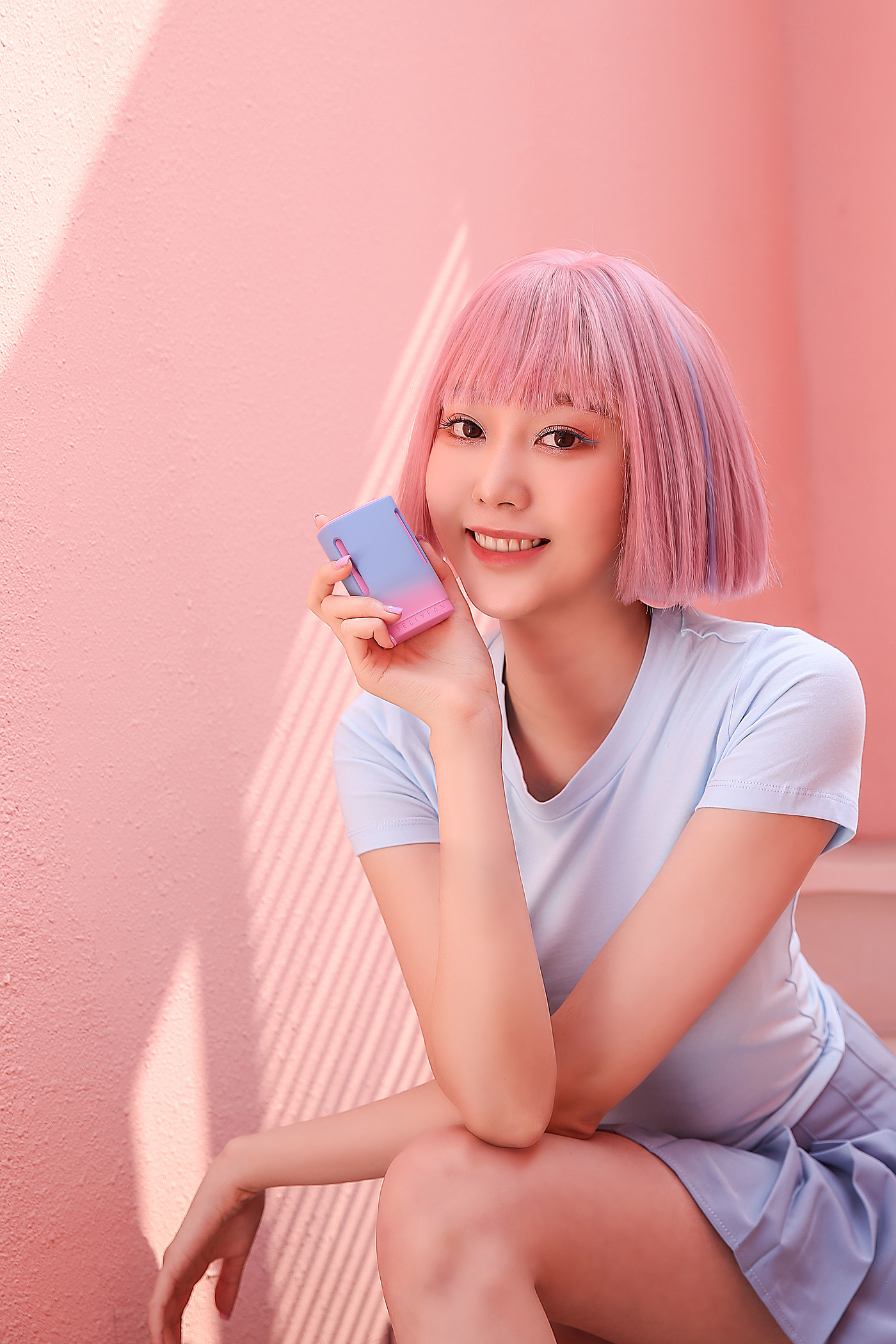 Fan，Jelly color，Gradual change，trend，Portable，