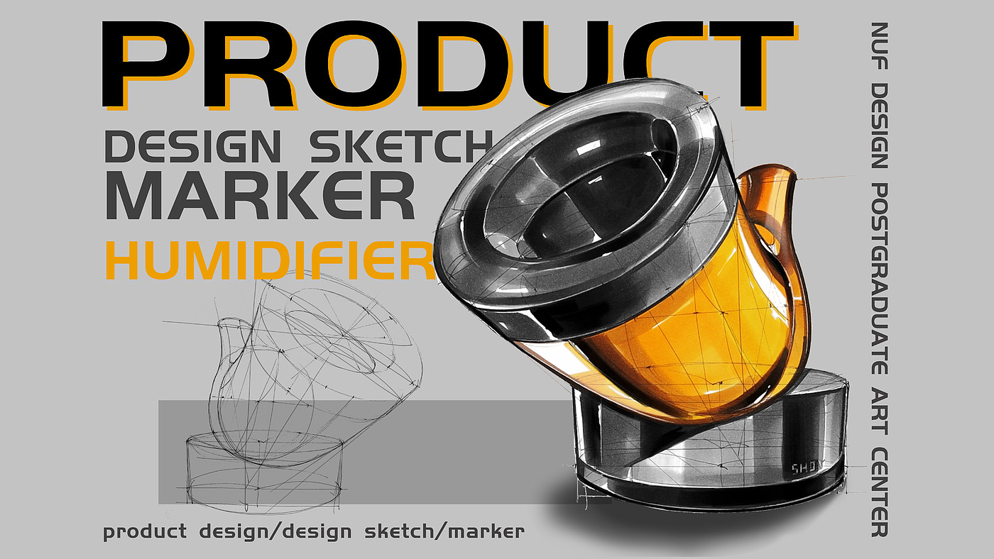 industrial design，product design，Marker hand drawn，