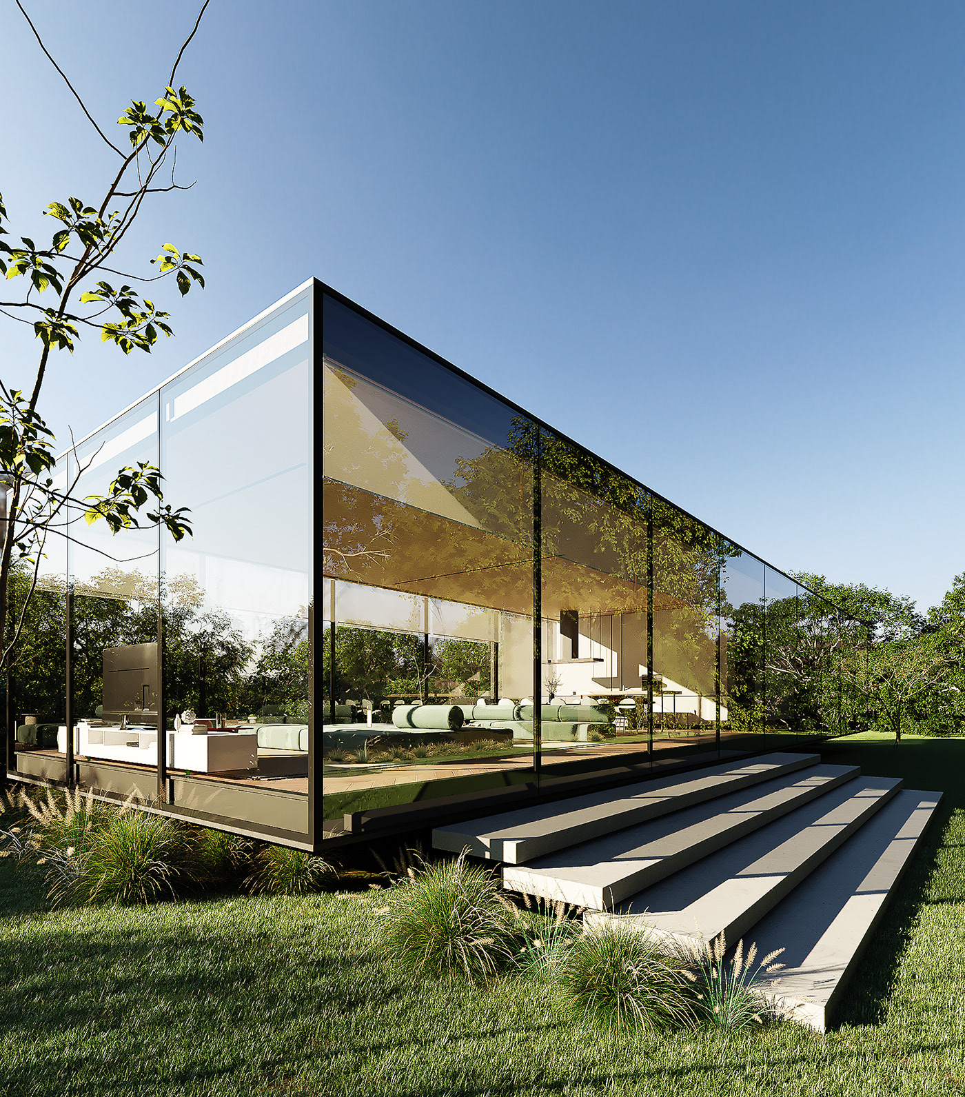 Architecture，Interior design，MIRROR HOUSE，Interior decoration，