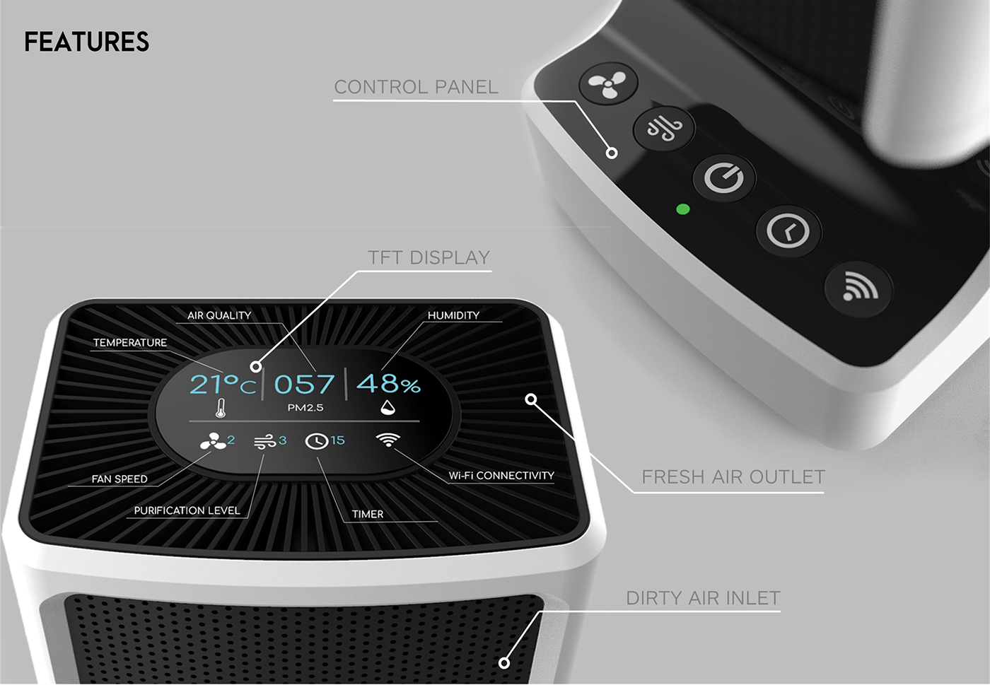 air cleaner，Fresh，beautiful，interactive，