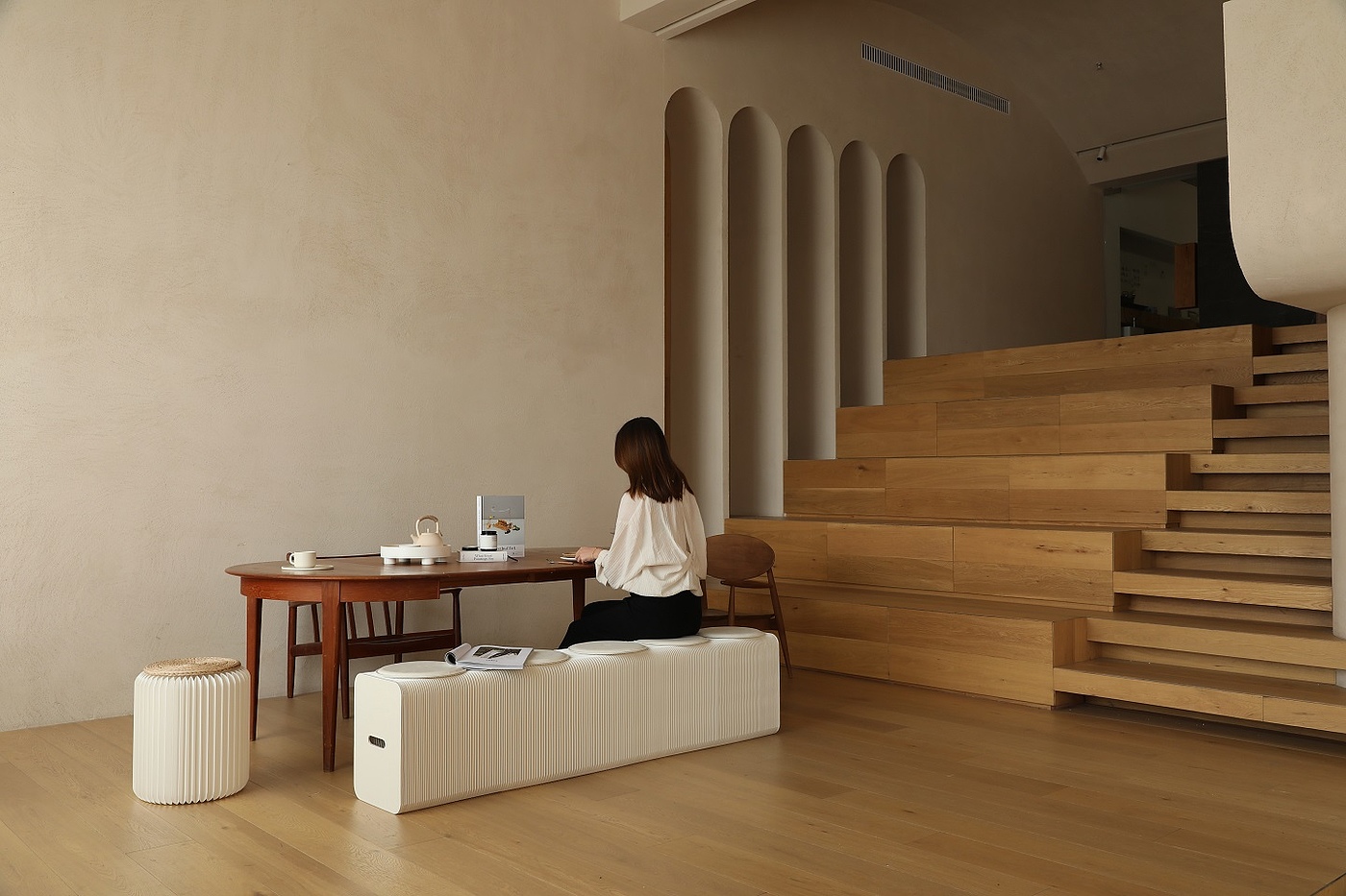 纸凳，风琴式长凳，原创设计，北欧日系，创意凳，简约清新，空间实用，高颜值，