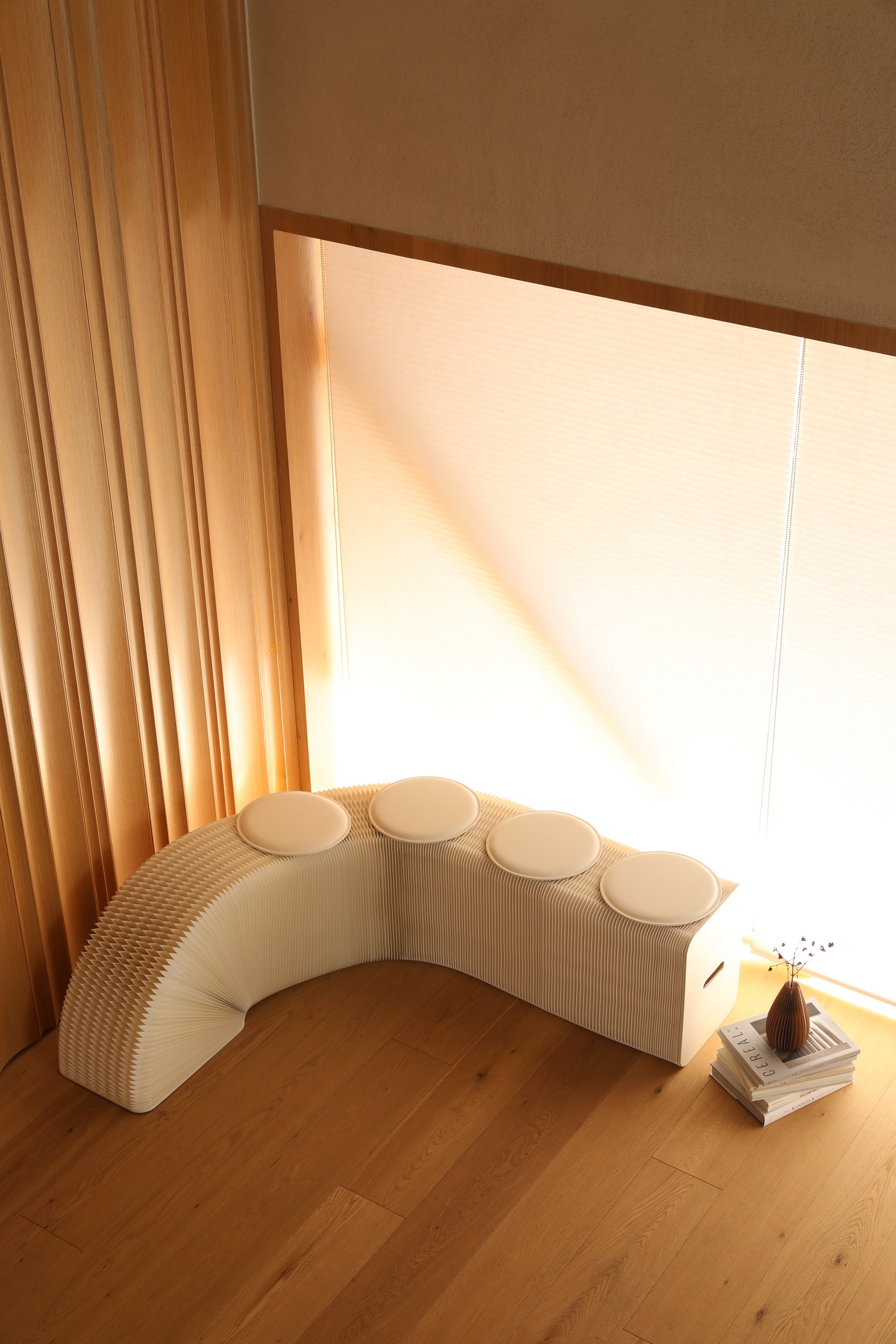 Paper stool，Organ bench，Original design，Nordic Japanese system，Creative stool，Simple and fresh，Space utility，good-looking，