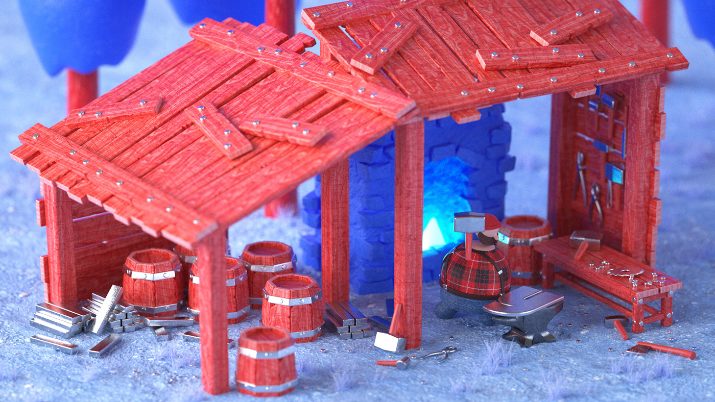 Lift - Lumberyard，three-dimensional animation，Dynamic image design，illustration，