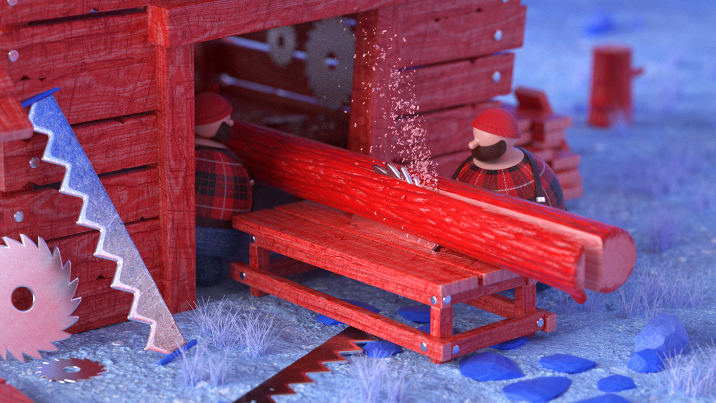 Lift - Lumberyard，three-dimensional animation，Dynamic image design，illustration，