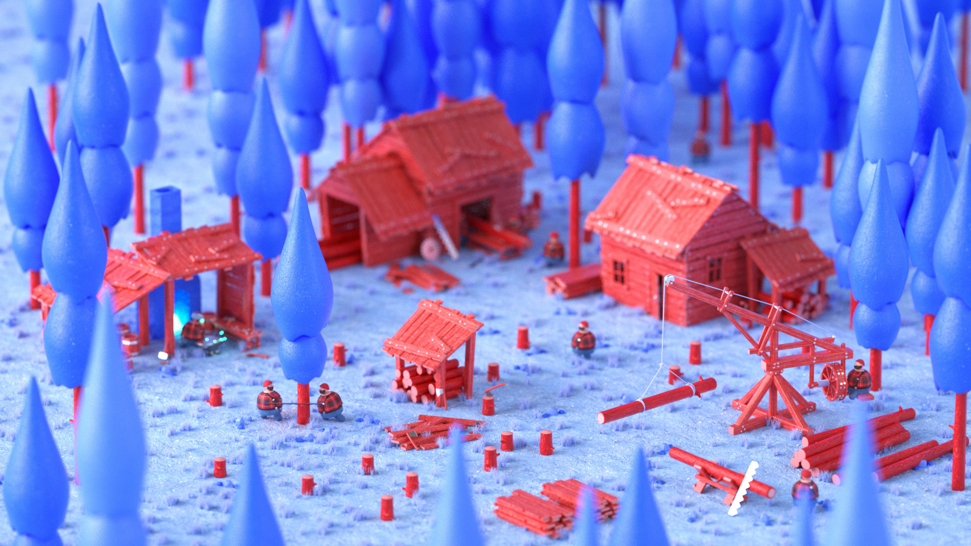 Lift - Lumberyard，three-dimensional animation，Dynamic image design，illustration，