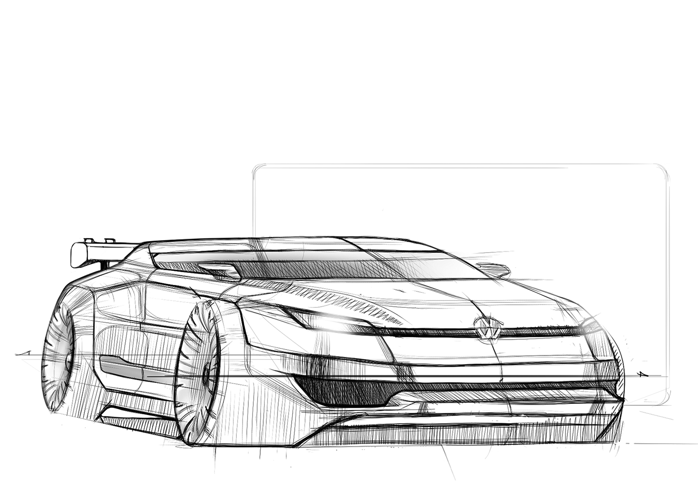 Hand drawn，Render，automobile，