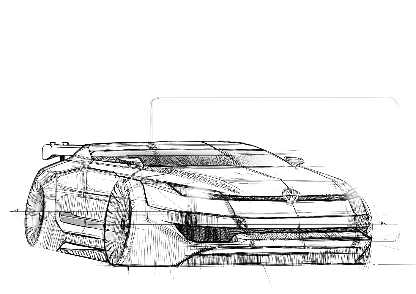 Hand drawn，Render，automobile，