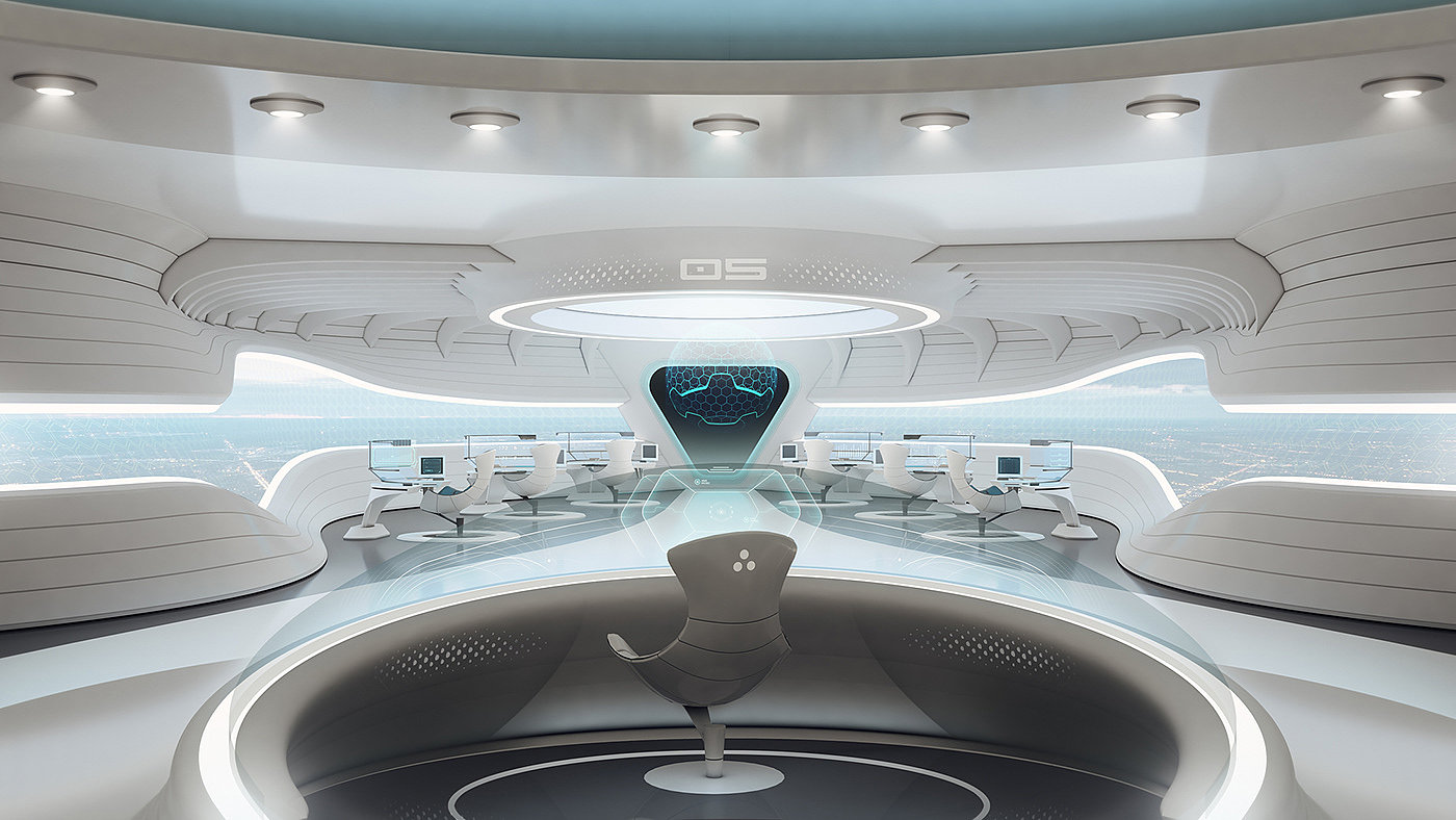 Office design，science fiction，Sense of future，