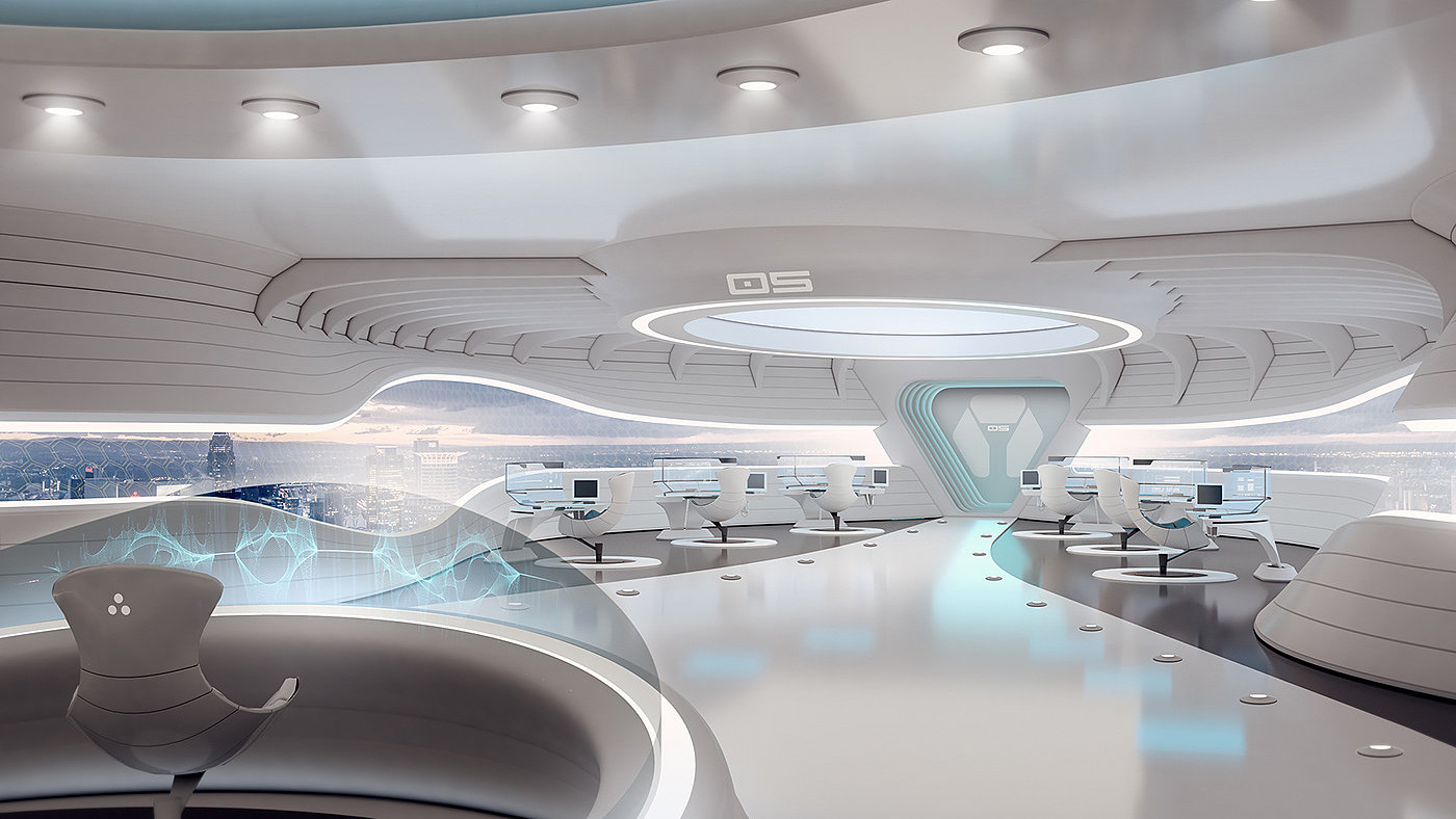 Office design，science fiction，Sense of future，
