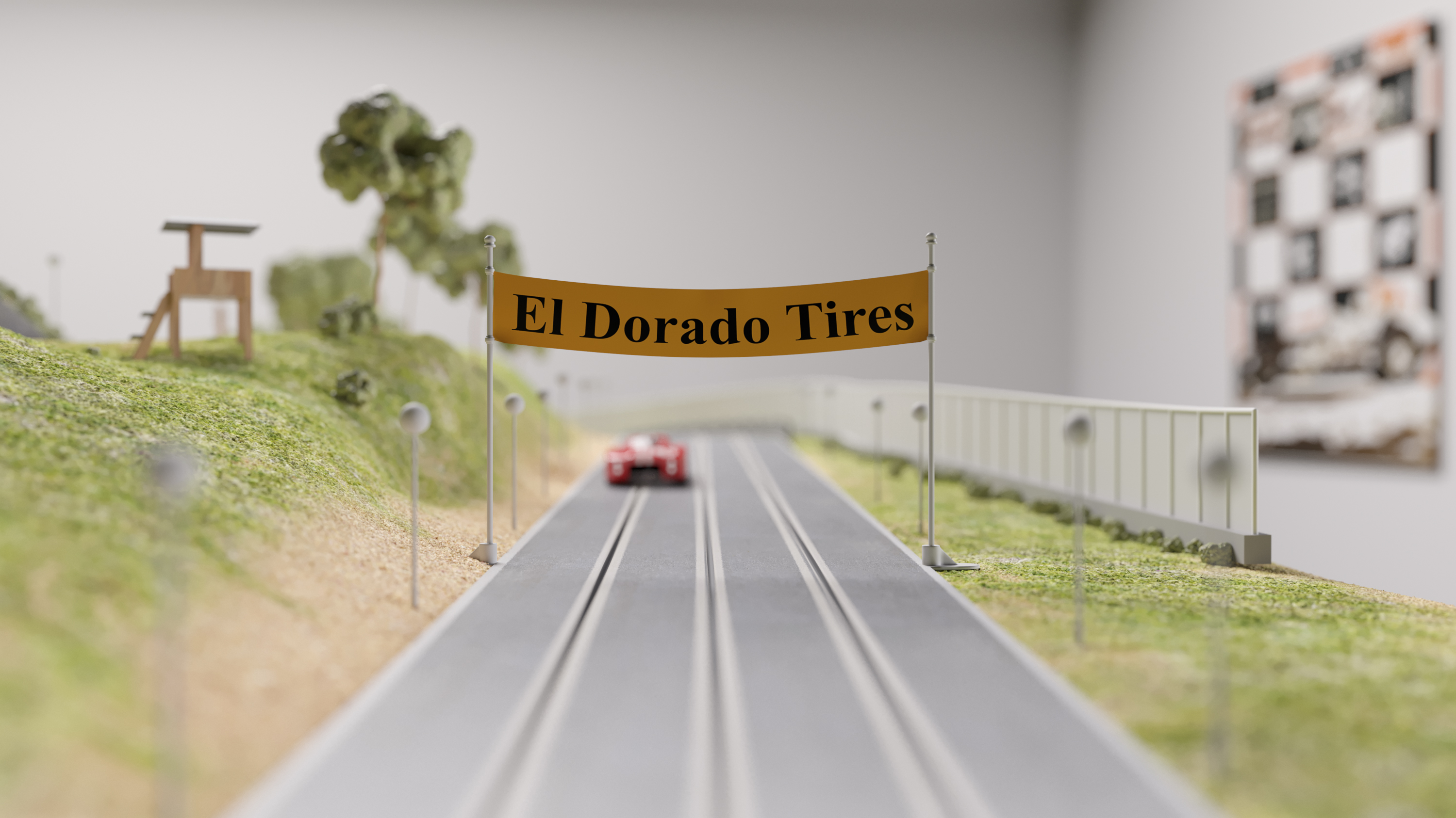 Realistic scene rendering，Toy racing track rendering，Toy track rendering，