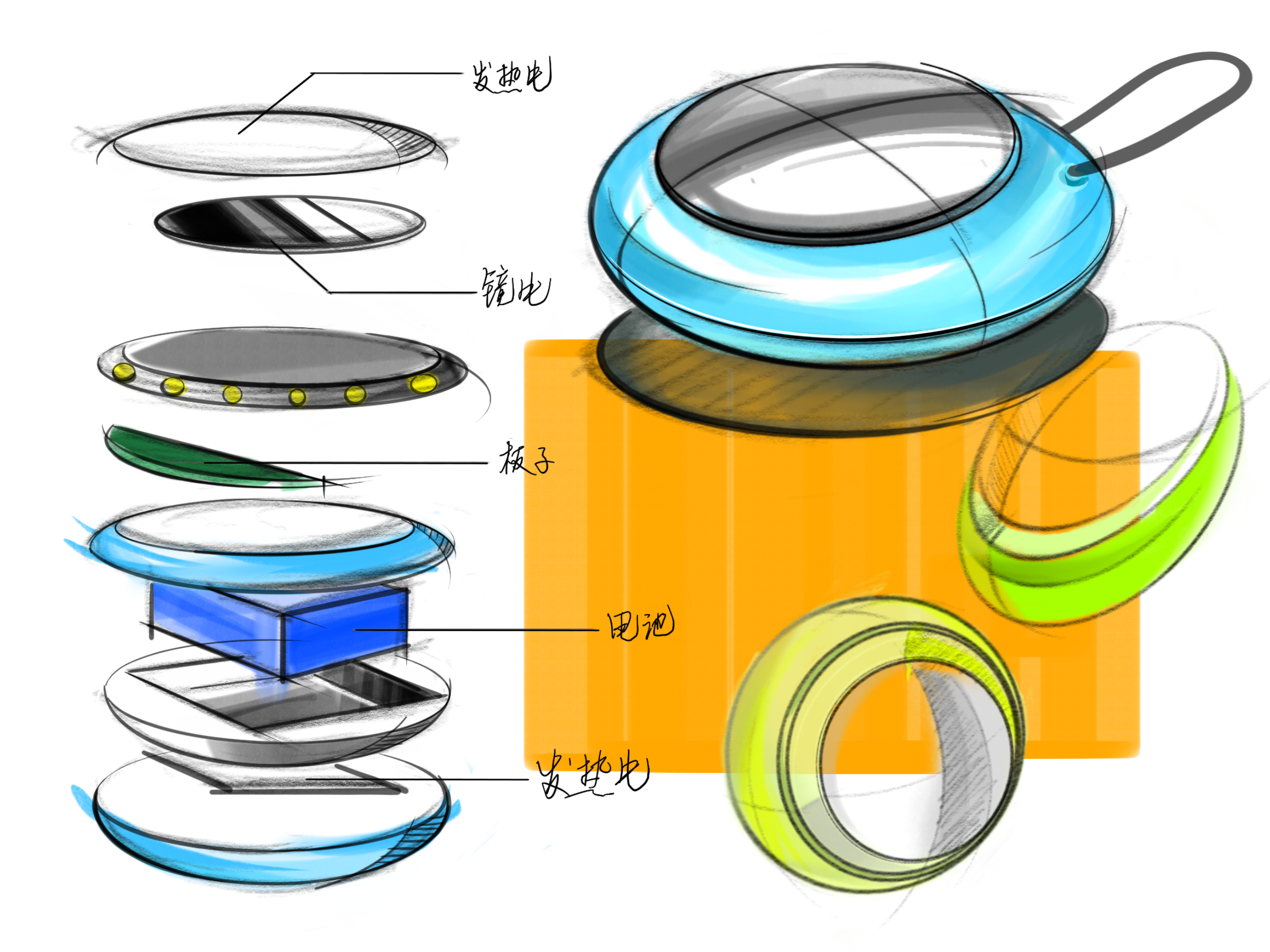 Hand warmer，Dressing mirror，portable battery，Fashion digital，Digital，