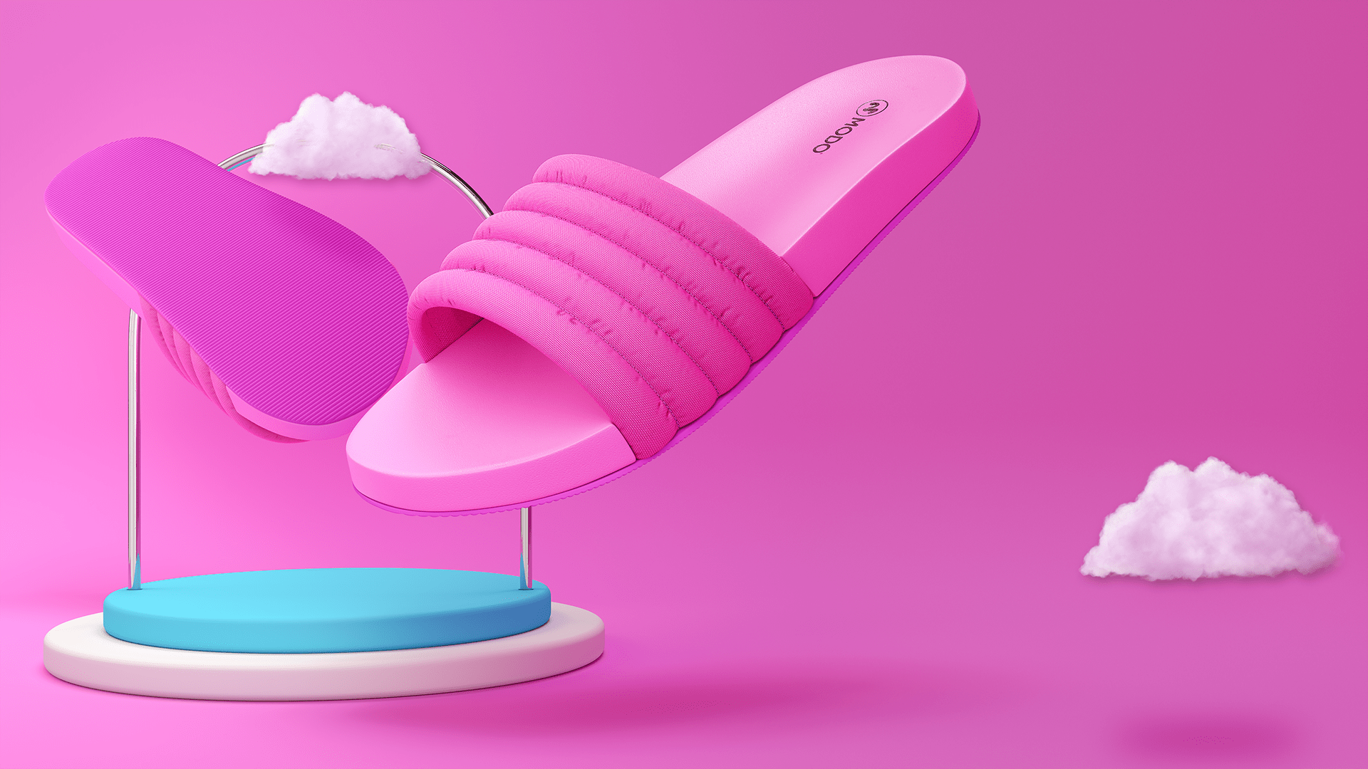 Madeira 3d，Pink，slipper，3D modeling，