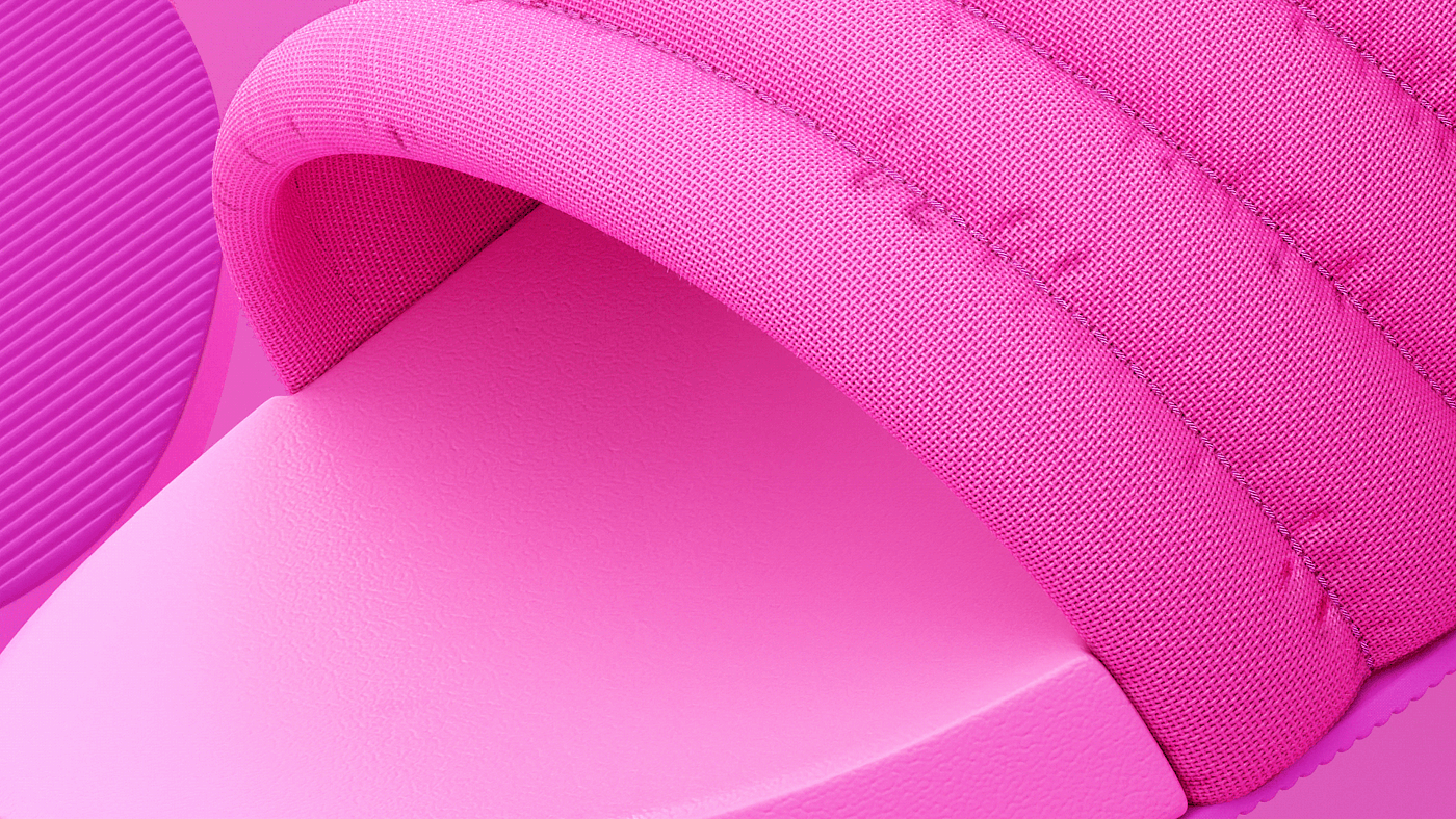 Madeira 3d，Pink，slipper，3D modeling，