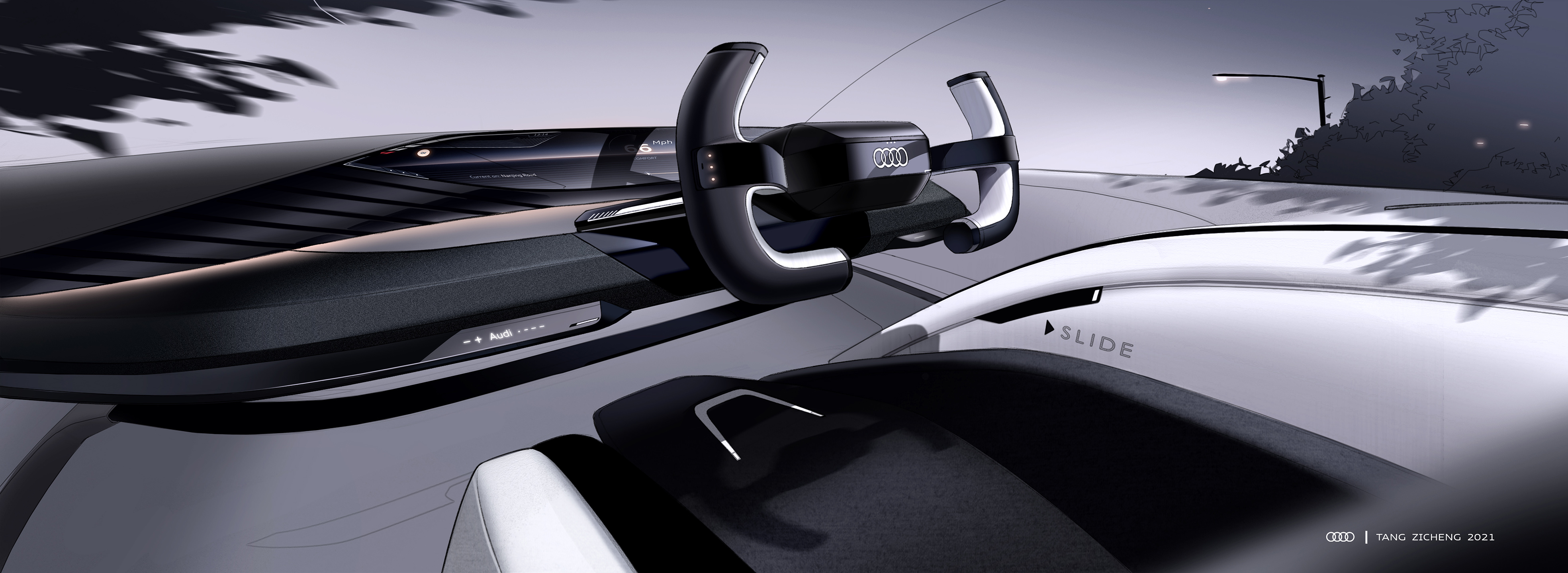 automobile，future，audi，Travel family，Automotive interior，