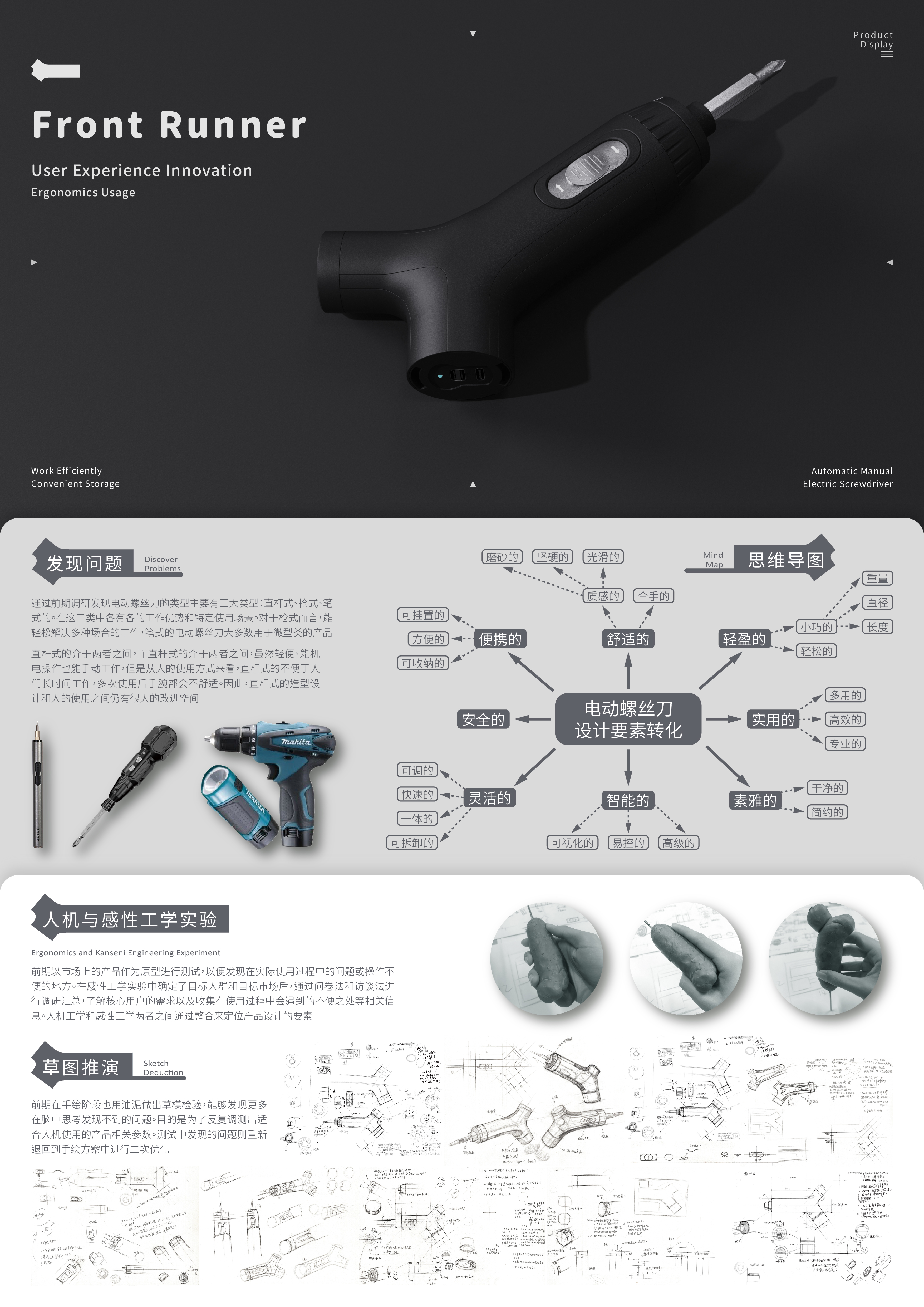 Electric screwdriver，Ergonomics，Perceptual blood supply，Optimize experience，Innovative，