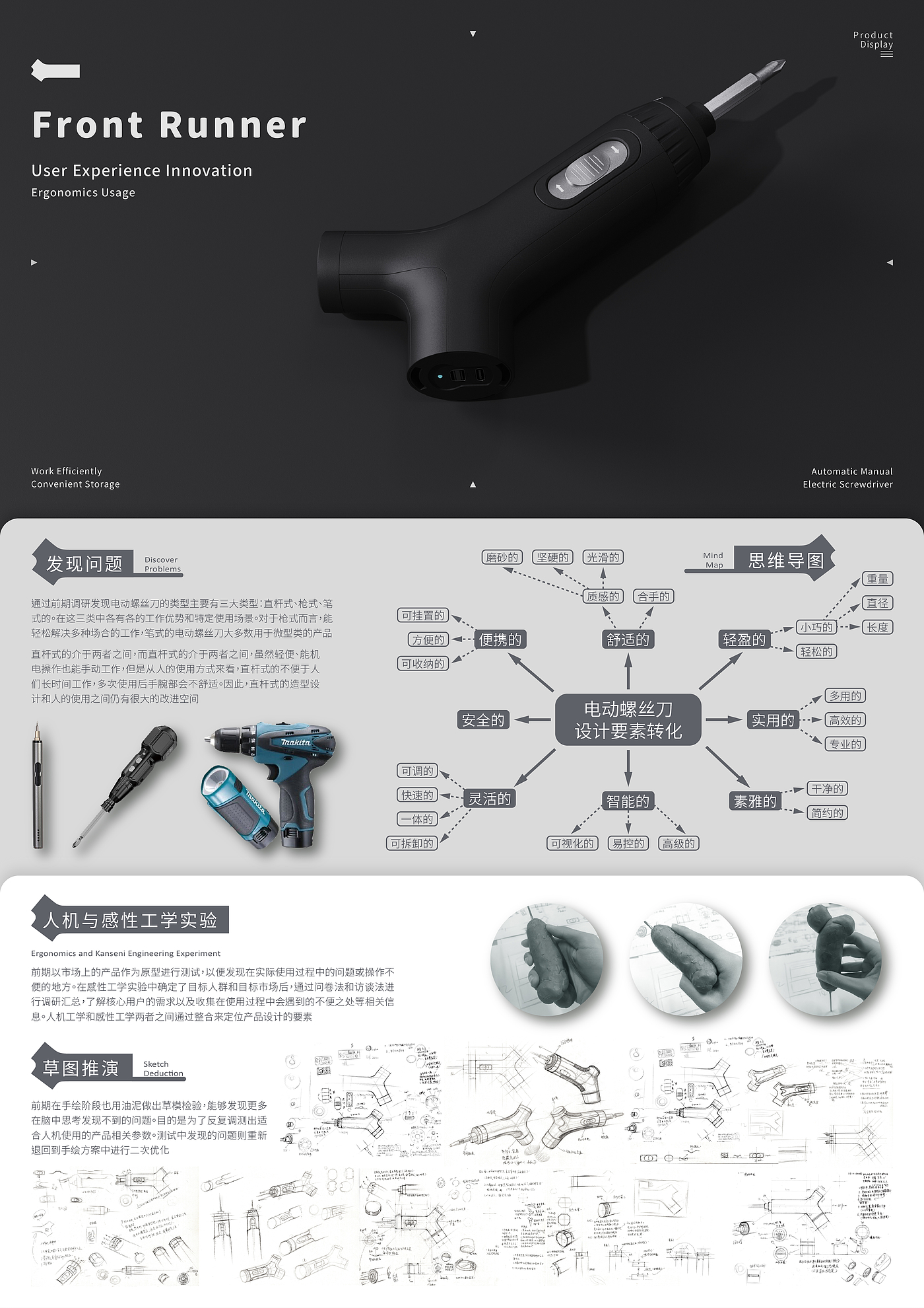 Electric screwdriver，Ergonomics，Perceptual blood supply，Optimize experience，Innovative，