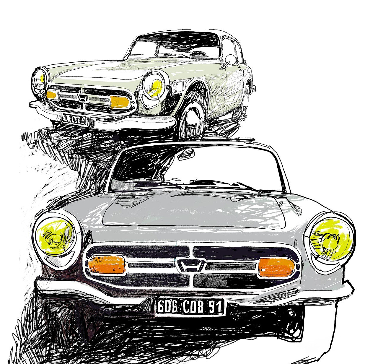 New vision，automobile，motorcycle，Hand drawn renderings，