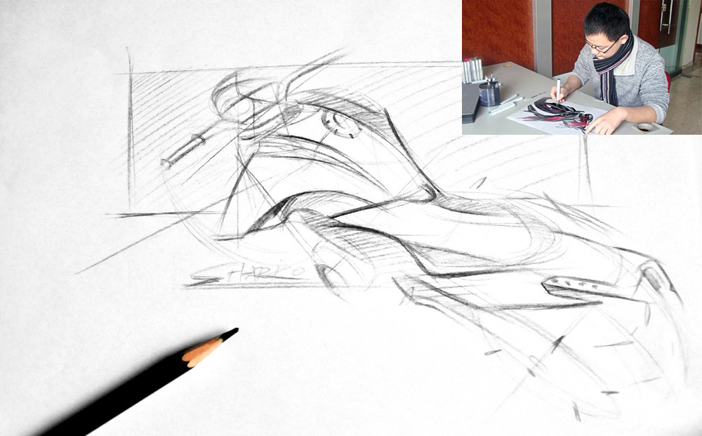 Hand drawn motorcycle，Longxin，CR5，Sports and leisure locomotive，