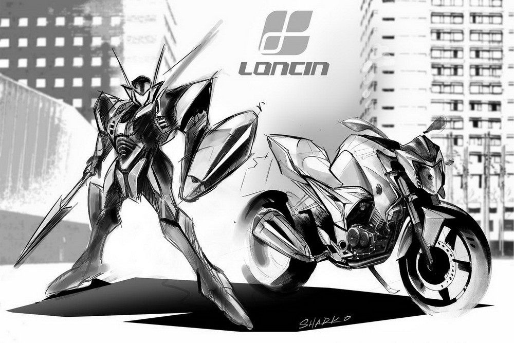 Hand drawn motorcycle，Longxin，CR5，Sports and leisure locomotive，