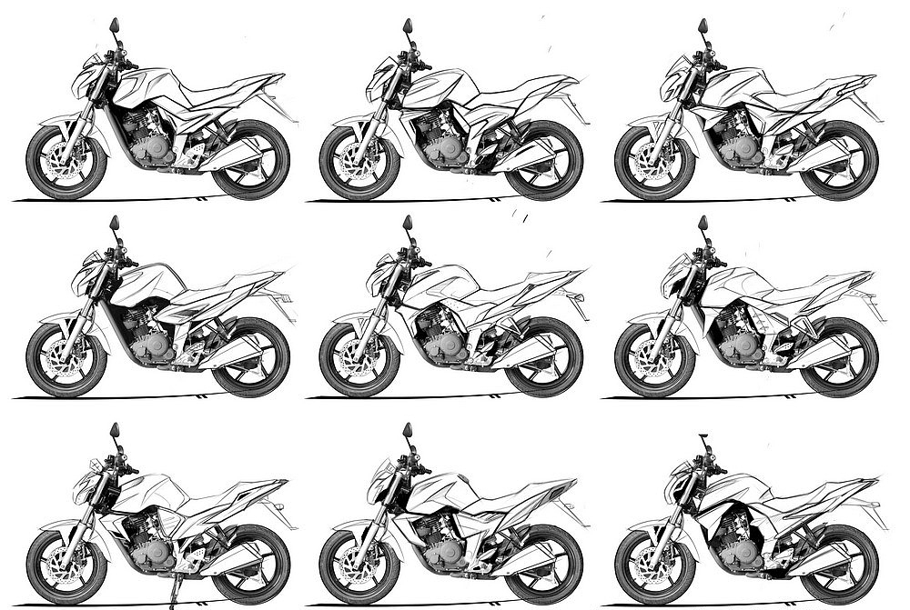 Hand drawn motorcycle，Longxin，CR5，Sports and leisure locomotive，