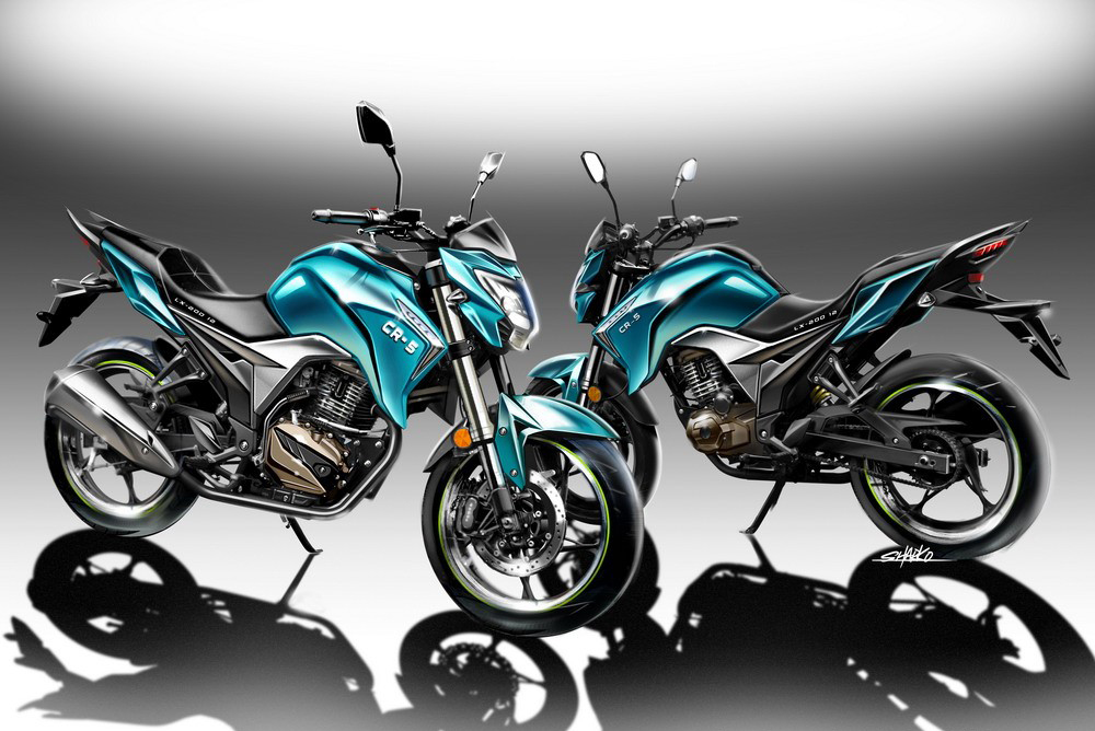 Hand drawn motorcycle，Longxin，CR5，Sports and leisure locomotive，