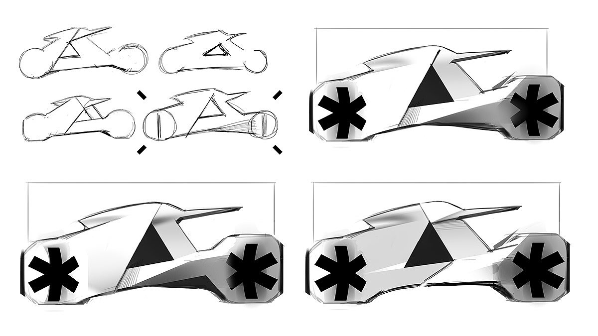 三轮，摩托车，3，TRIKE，概念图，