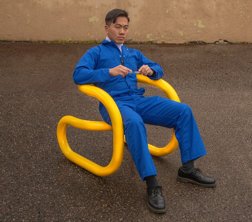 chair，yellow，one，