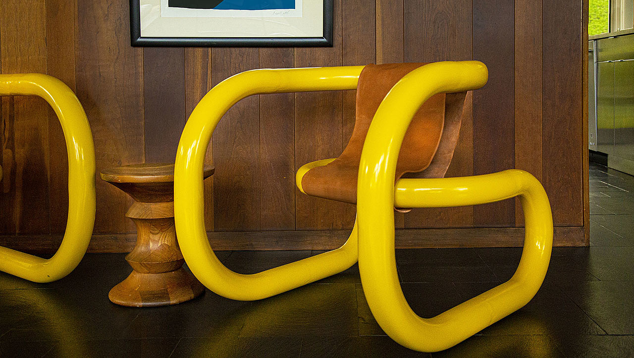 chair，yellow，one，