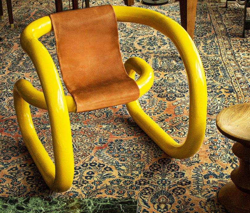 chair，yellow，one，