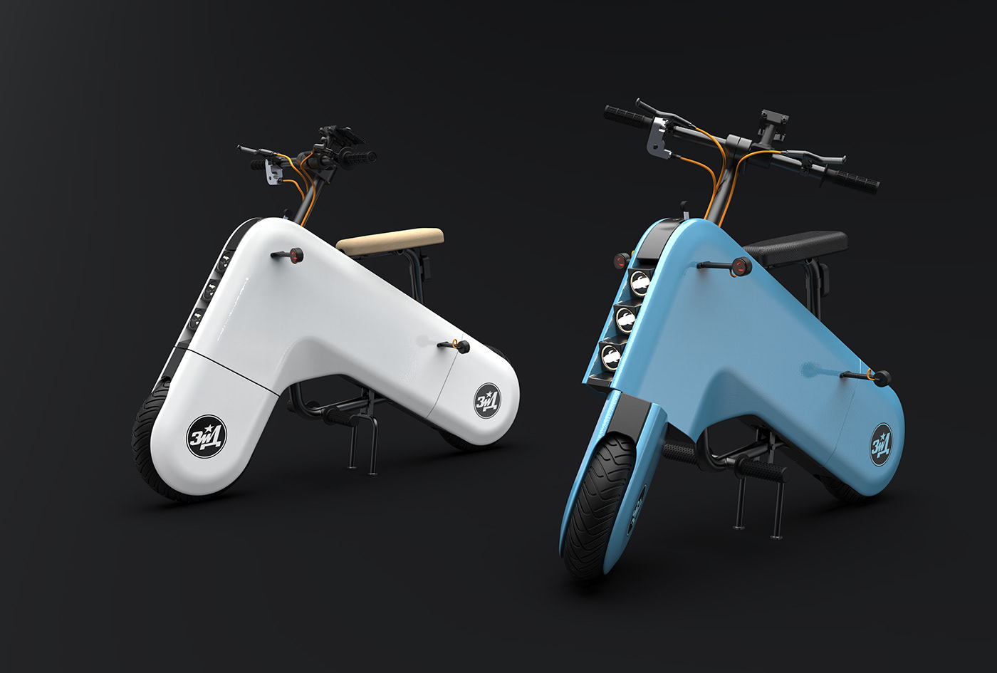 Electric vehicle，Sense of future，white，blue，