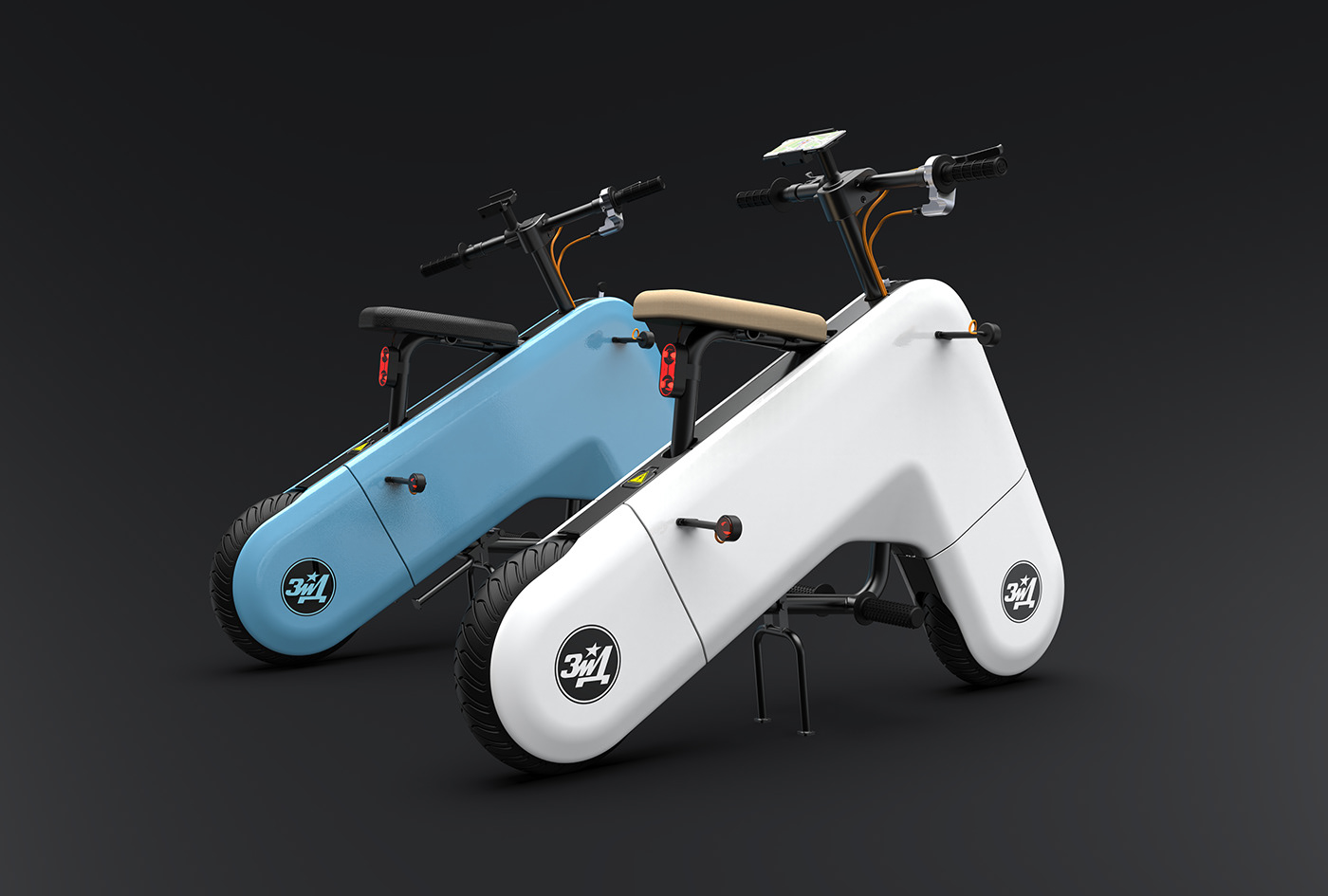 Electric vehicle，Sense of future，white，blue，