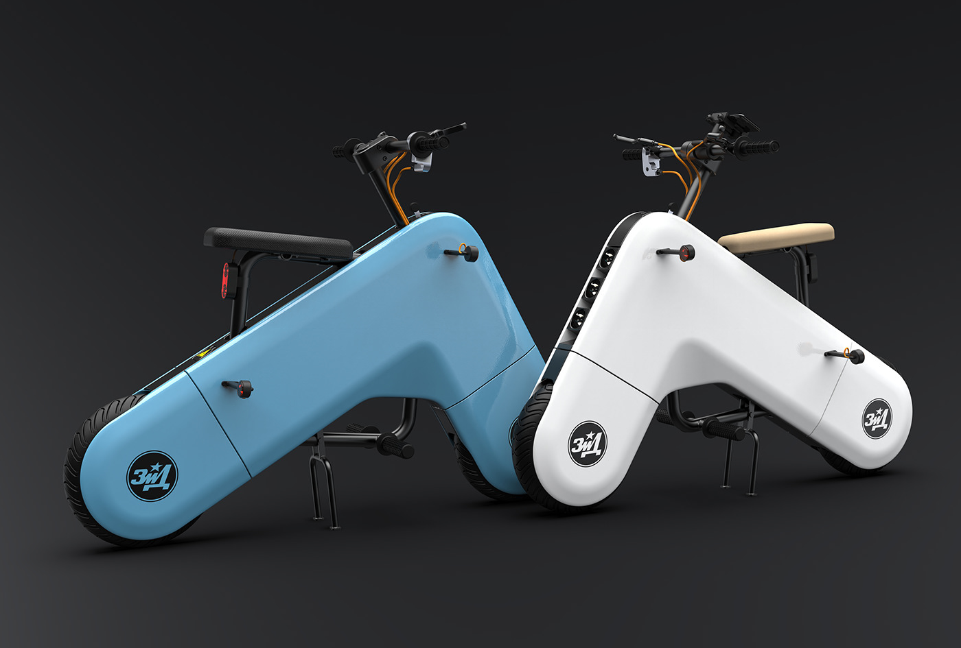 Electric vehicle，Sense of future，white，blue，