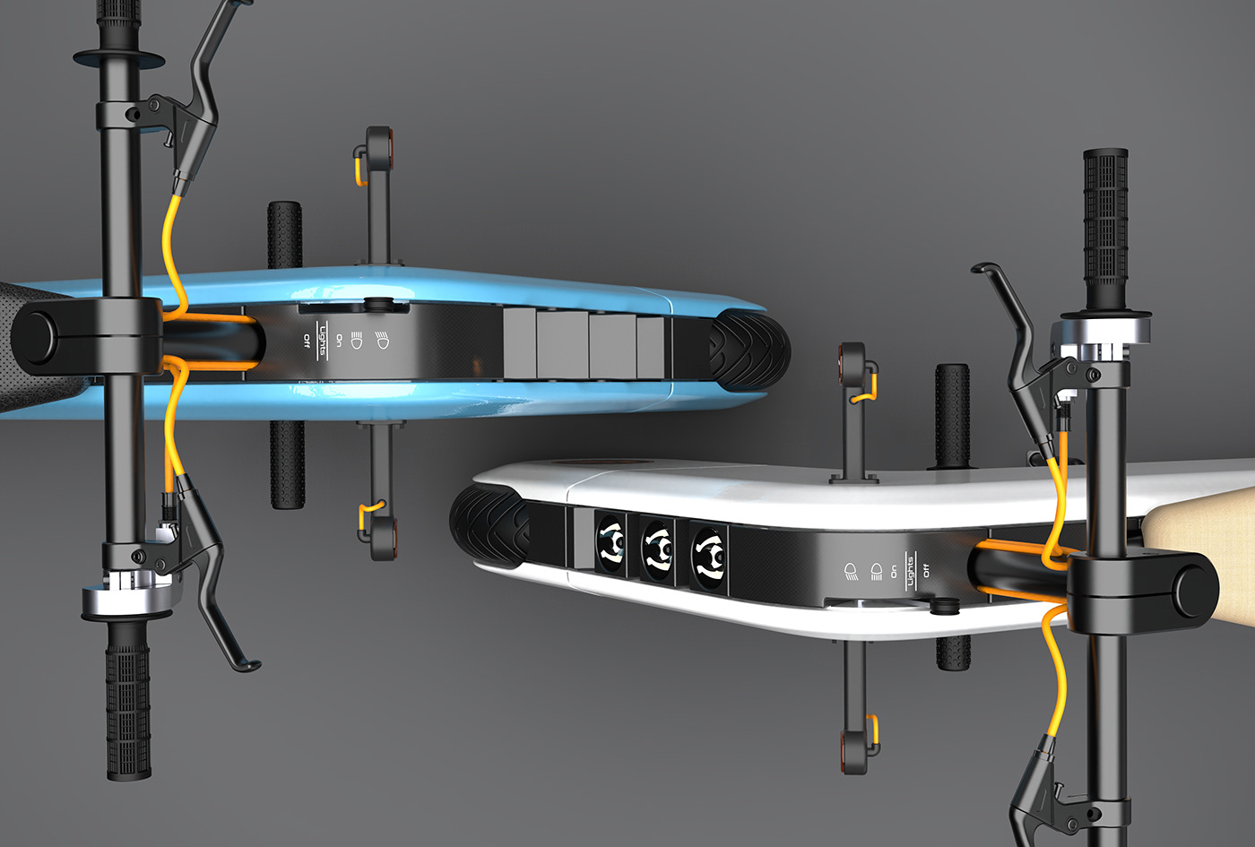 Electric vehicle，Sense of future，white，blue，