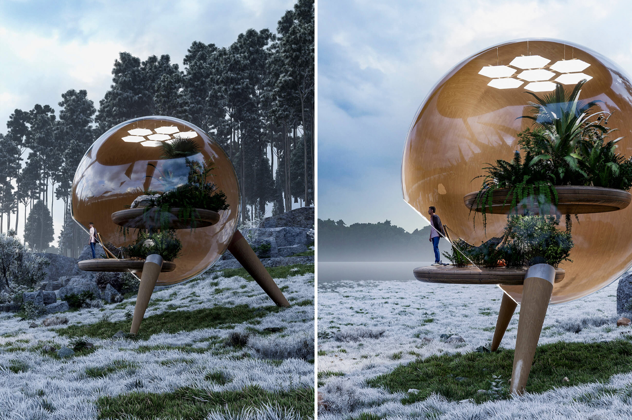 fishbowl，Glass，wooden ，Two layers，