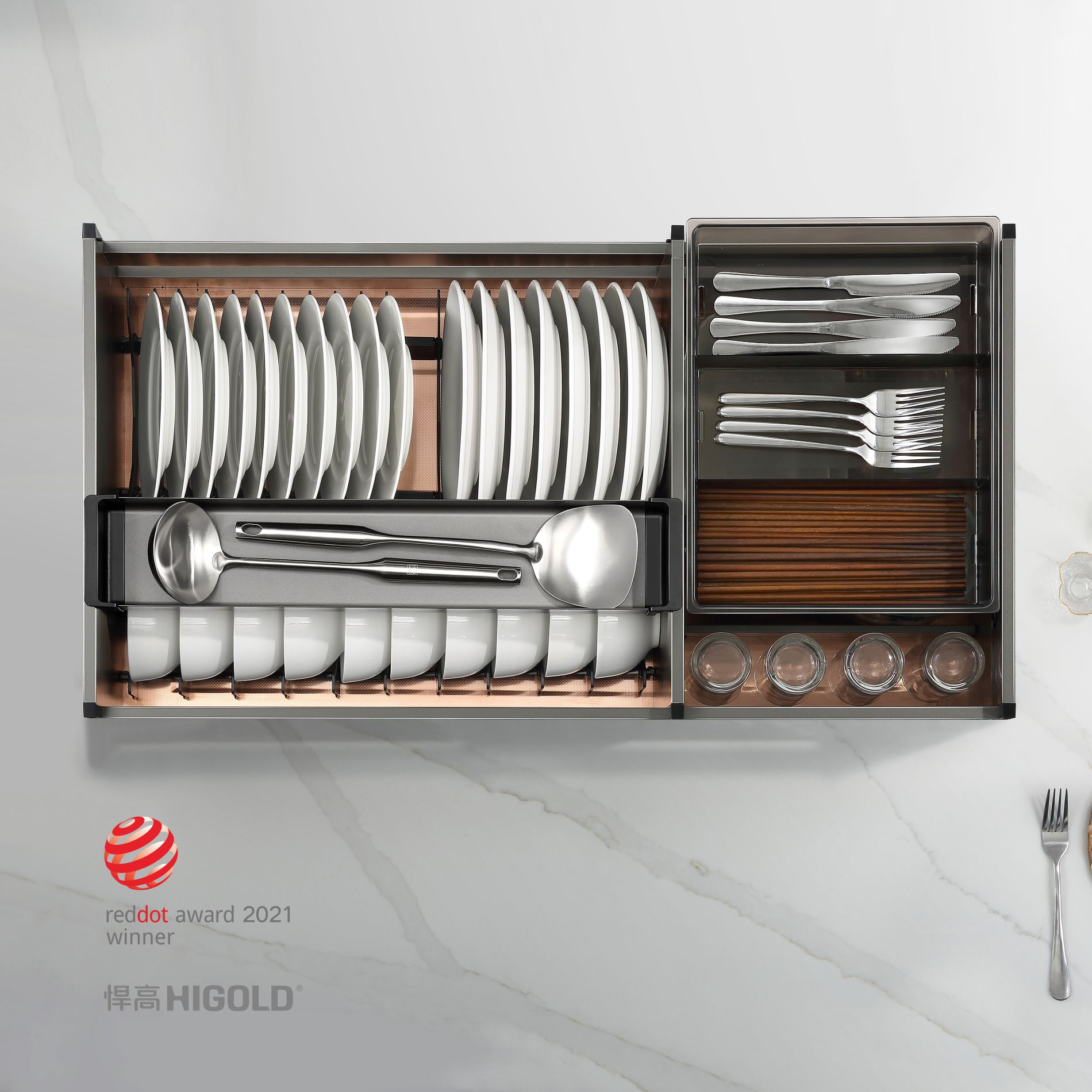 drawer，kitchenware，Finishing cabinet，higold，2021 red dot product design award，