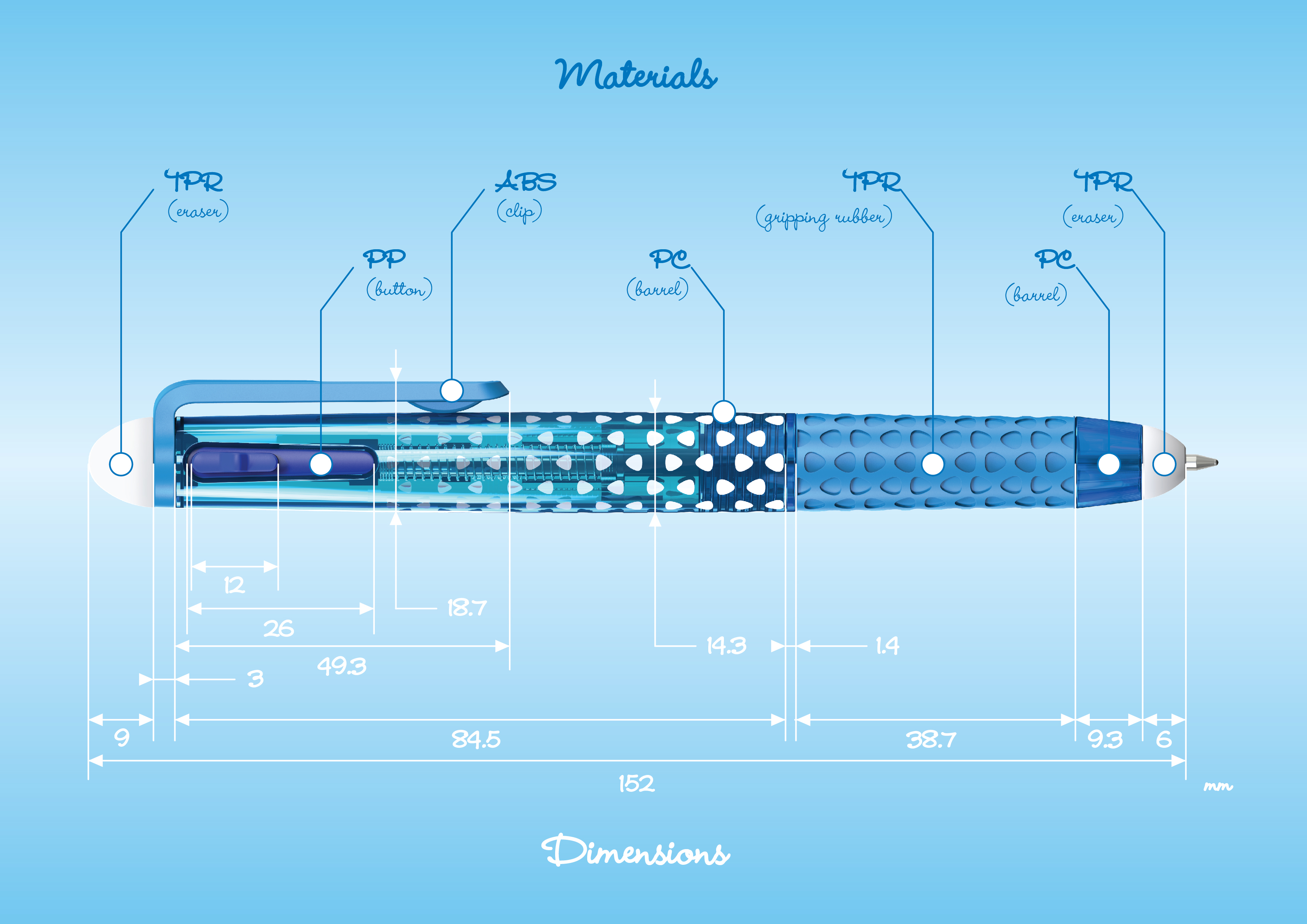 ball pen，Stationery，pen，Water pen，blue，